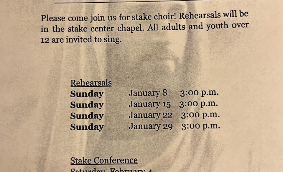 Choir Practice for Stake Conference