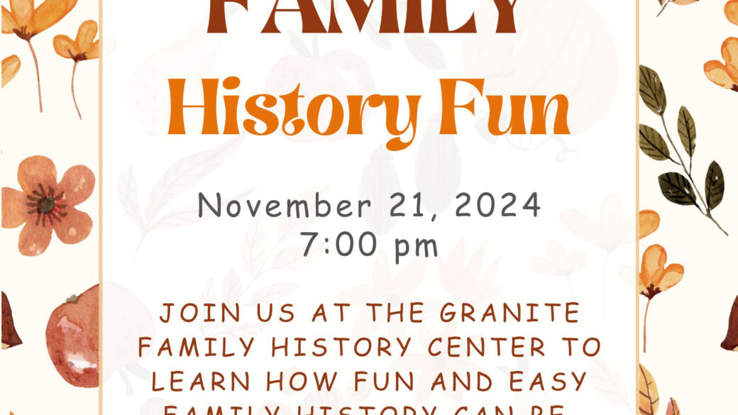 Relief Society Family History Fun